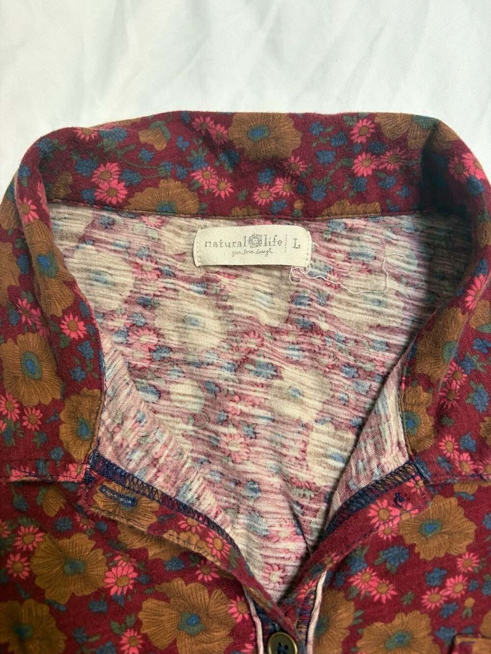 Natural Life Christa Knit Maxi Dress Size L Red Floral Long Sleeve - Picture 4 of 8